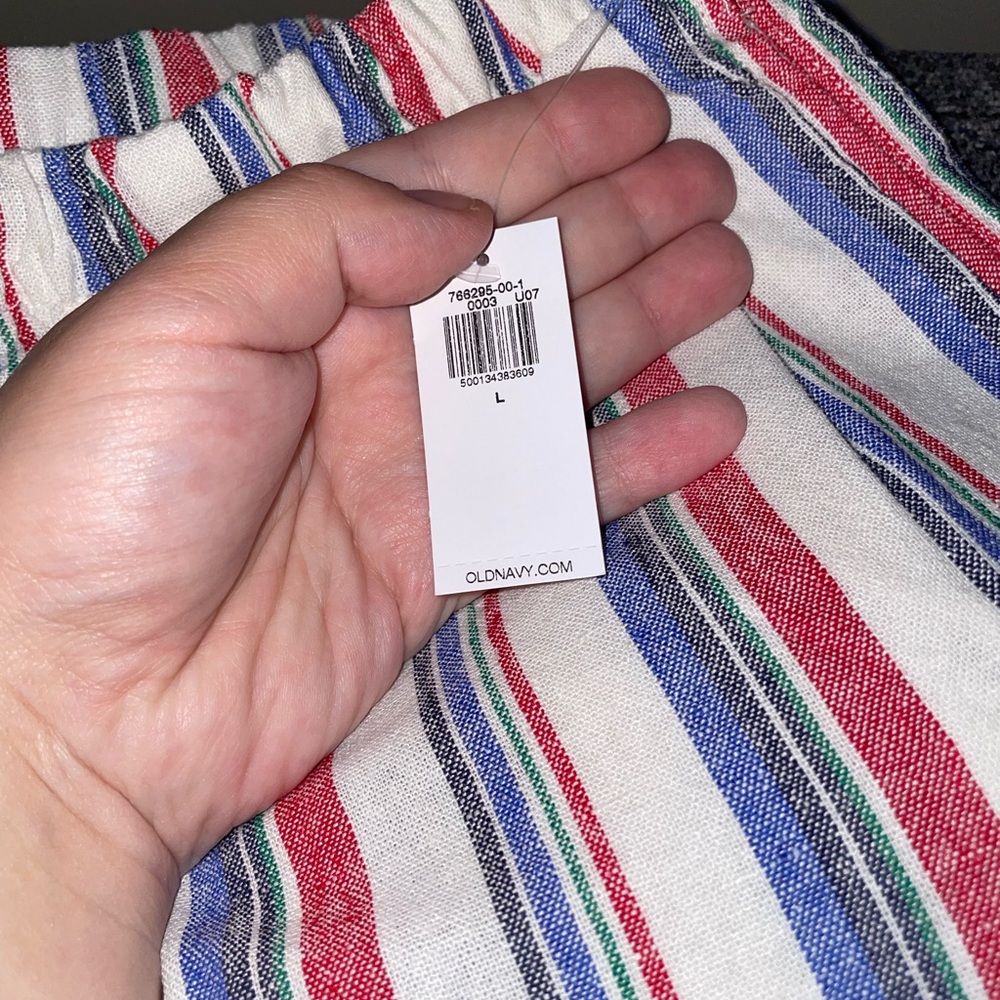 NWT Old Navy Multicolor Striped Linen Pants - Picture 2 of 3